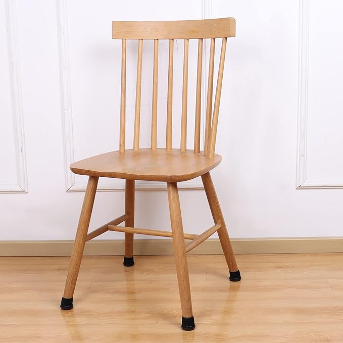 Ezprotekt 24 Pcs Round Silicone Chair Leg Floor Protectors with Felt, Floor Protectors for Chairs, Felt Furniture Pads Cups for Hardwood Floors, Chair Leg Caps Covers (M Fit: 0.87"-1", Black)