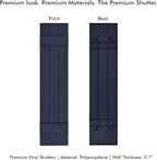 Board & Batten Vinyl Shutters (1 Pair) | 11"x51" (3-Board) - Navy Night Sky | Exterior Window Shutters | Includes Mounting Hardware | Simple Installation | Made in USA