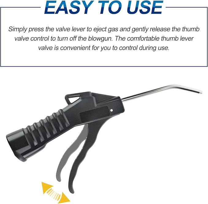 MEANLIN MEASURE 8 PCS Pistol Grip Air Blow Gun With 1/4" Nickel-plated Iron Air Plug For Air Compressor Home Garage Store Industrial