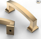 Asidrama 10 Pack 3 Inch(76mm) Hole Centers Champagne Bronze Kitchen Cabinet Handles, Gold Cabinet Pulls Kitchen Cabinet Hardware for Cupboard Drawer Pulls