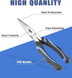 6-Inch Long Needle-Nose Side Cutting Pliers with Heavy Duty Nickel Chromium Steel Construction