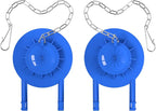 2-Pack Universal 2" Toilet Flapper Replacement Kit - Durable Rubber & Stainless Steel Chain (Blue)
