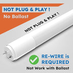 T8 LED Bulbs 4 Foot, 10-Pack 4FT LED Tube Light, 4000K, Natural Light (Ballast Remove Required, Single END Power), NOT Direct Fluorescent Replacement