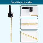 Black Metal Toilet Handle Lever Flush Replacement, Universal Front Mount Toilet Handle Compatible with American Standard/Mansfield/Gerber with Stainless Steel Flapper Chains, Toilet Repair Kit