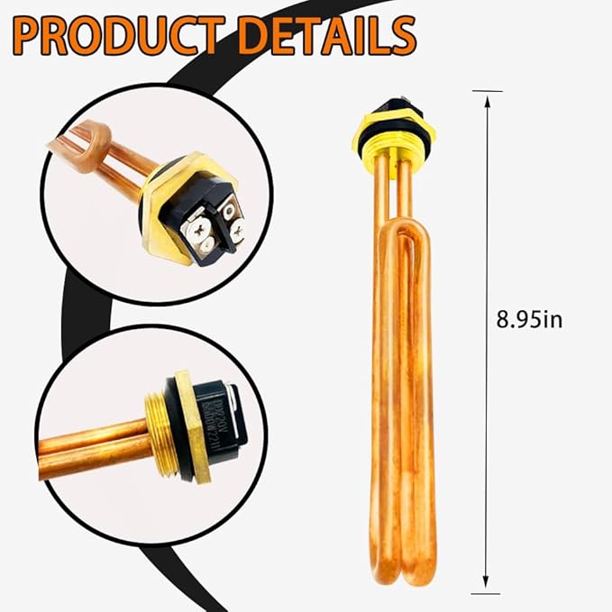 2 Pack HE 55220 Water Heater Element,Electric Tankless Water Heater Element for Ecosmart Eco8,ECO11,ECO POU6,Richmond,Eemax,Rheem Electric Water Heaters Replace Rheem 60208,5.5 kW 220v and 6 kw 240v