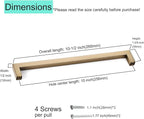 10 Pack Champagne Bronze Cabinet Pulls 10 Inch Modern Square Drawer Handles Dresser Pulls Cupboard Handles Stainless Steel Kitchen Cabinet Hardware