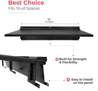 Heavy-Duty Garage Wall Storage System | Wall Mounted Tool Organizer Rack with Shelving | 10-Piece Mounting Kit | Includes 4x8.5” Adjustable Hooks & 2x16.5” Floating Utility Shelves