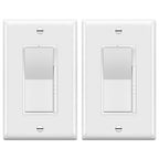 TOPGREENER Dimmer Light Switch, LED Dimmer Switches for 300W Dimmable LED/CFL Lights and 600W INC/HAL Bulbs, Single Pole/3-Way,Neutral Wire Not Required, Wall Plate Included, UL Listed, 2 Pack,White