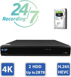 GW Security 5MP 1920P Security Camera System with AI Face/Human/Vehicle Detection, 8CH 4K DVR and 8 x 5MP 2592TVL Microphone Home CCTV Dome Camera, Smart AI Playback, Email Alert, 2TB Hard Drive