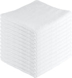 Microfiber Cleaning Cloths,12 Pack, 16"x16", All-Purpose, Softer, Highly Absorbent, Lint-Free, Reusable, Washable Pro Towels, White, for House, Kitchen, Bathroom, Car, Office