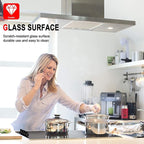 GASLAND Chef 30 Inch Electric Cooktop 4 Burners, Electric Ceramic Cooktop CH77BS, 7 Power Levels, Built-in Radiant Electric Stovetop, Mechanical Knob Control, Hot Surface Indicator, Hardwired, 240V