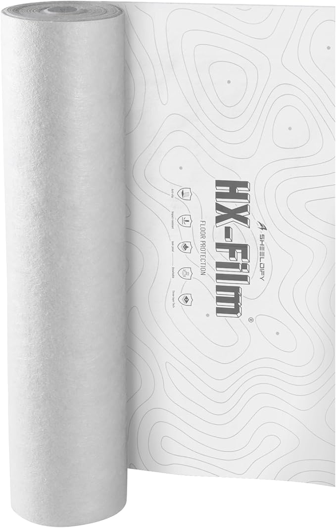 39"x100' Heavy-Duty Floor Protection | Construction Grade Carpet Protector | Drop Cloth Plastic Film for Hardwood Floors | Waterproof Painters Covering with No Residue(Summit White)