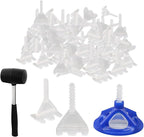 1/16'' Tile Leveling System with Rubber Mallet, 300 Pcs Tile Leveler Spacers Baseplates and 100 Pcs Reusable Caps, Tile Spacers Clips Kit for Professional Tile/Stone/Wall/Floor Installation