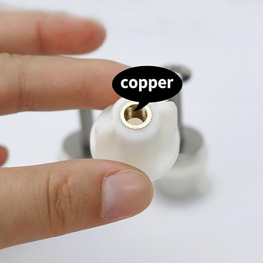 2Pcs Universal Toilet Tank Bolts Nuts, Heavy Duty Toilet Seat Screw Bolt Set, Premium Stainless Steel Hardware with Rubber Washers, Extra Long Nuts Easy Installation (MFL06)