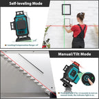 Takamine 16 Lines Laser Level, Red and Green 4x360 4D Cross Line Professional Laser with Two 360°Vertical and Two 360°Horizontal for Construction,Home Renovation,Rechargeable Battery