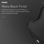 Moen Essie Matte Black One-Handle High Arc Pre-Rinse Spring Pulldown Kitchen Faucet with Power Clean, 87814BL
