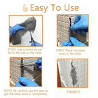 Steel Wool Fill Fabric DIY Kit, Coarse Wire Wool Hardware Cloth, Gap Blocker, Keep Mice Away from Holes/Siding/Pipeline/Vents in Garden, House, 4 Pack × 10FT