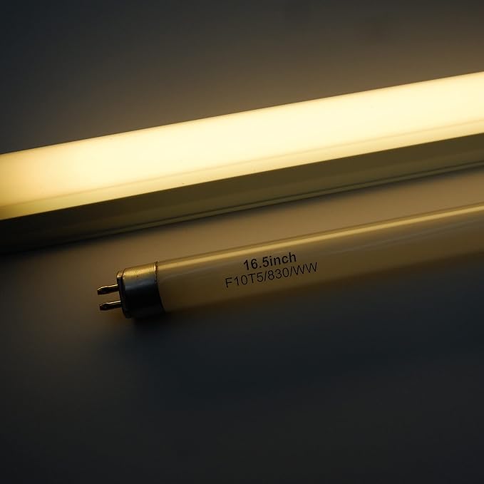 16 Inches F10T5 Replacement Bulb Compatible Jasco T5 10 Watt Warm White 3000K F10T5/830 Fluorescent Tube for Counter and Cabinet Fixture 4 Count