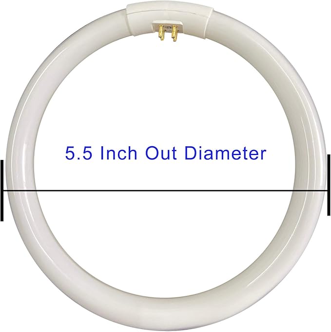 5.5 Inch Outside Diameter,T4 12W 6400K Circular Fluorescent Bulb,Replacement for Conair Round Makeup Mirror
