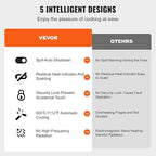 VEVOR Built in Electric Stove Top, 12 inch 2 Burners Ceramic Cooktop, Glass Radiant Cooktop with Sensor Touch Control, Timer & Child Lock Included, 9 Power Levels for Simmer Steam Slow Cook Fry,110V