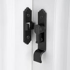 2 Packs 90 Degree Black Barn Door Lock, Flip Gate Latch with Handle, Heavy Sliding Door Latches, Door Security Sliding Latch Lock for Cabinets, Bathroom, Garden, Window, Garage