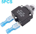 mxuteuk 5Pcs 4Amp Circuit Breakers Push Button Manual Reset 125/250V AC 32V DC,Overload Protector Switch Thermal Circuit Breakers with Quick Connect Terminals and Waterproof Button Caps ST1-5-4A