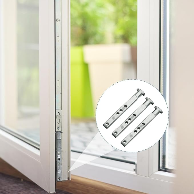 Zonon 6 Pack 4 Hole Die Cast T Shaped Pivot Bar Mental Window Pivot Bar Sturdy Window Replacement Parts for Home Replacement, 3 Inches