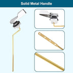 Hygie Rinse 2PACK Universal Metal Toilet Handle Replacement Kit - Side Mount Compatible With American Standard/Mansfield/Gerber - Tank Flusher Lever With Flapper Chain, Chrome
