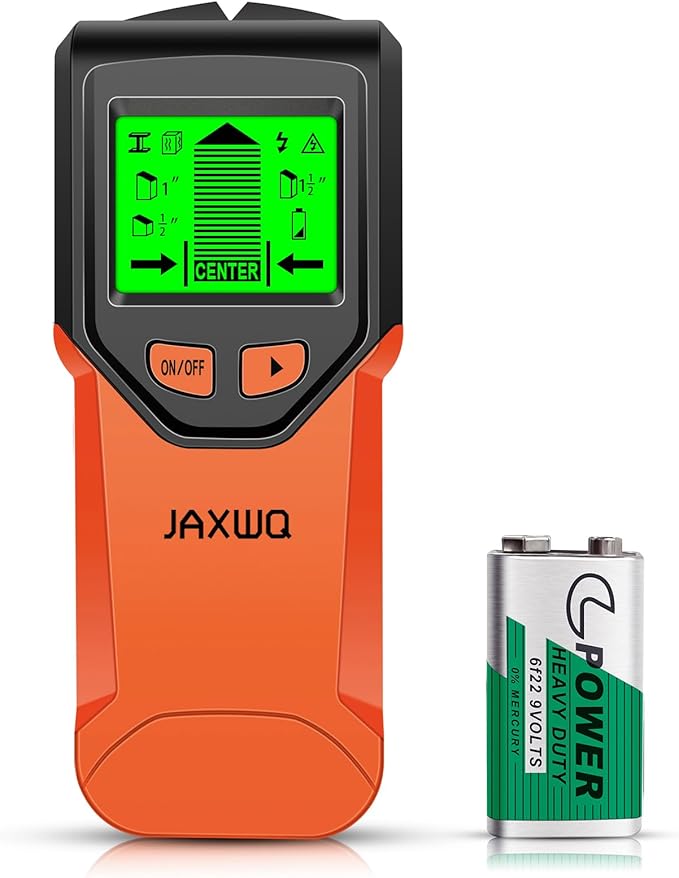 Stud Finder Wall Scanner - 5 in 1 Stud Finder Tool w/Smart Chip and HD LCD Display, Stud Detector Beam Finders for the Center and Edge of Wood AC Wire Metal Studs Joist Pipe (BloodOrange)