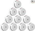 AEGISLINK Smoke Detector 10-Year Battery with Test/Silence Button, Fire Alarm with Photoelectric Sensor, Low Battery Warning, S500 (Independent, 10-Pack)