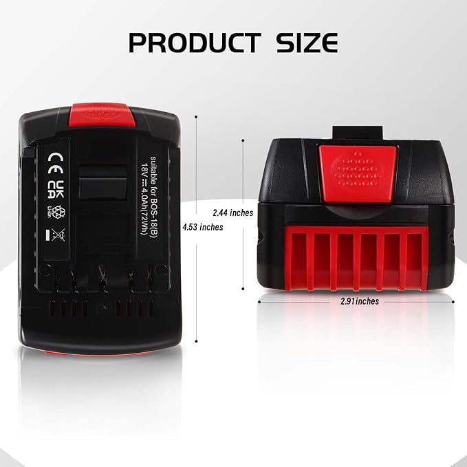 BAT609 Battery, 18V 5.0Ah Li-ion Battery Replace for Bosch 18V Cordless Power Tools Extended Batteries