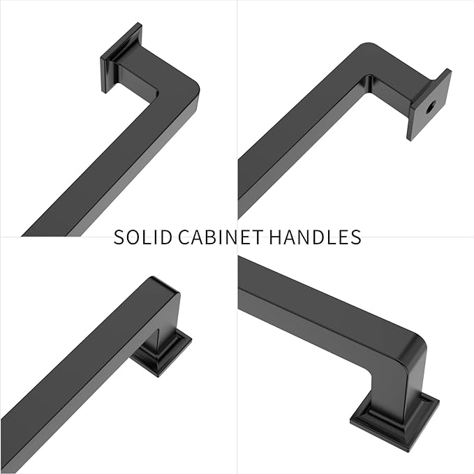 10 Pack 3 Inch Matte Black Cabinet Pulls - Kitchen & Dresser Handles