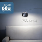 A19 LED Light Bulbs 60 Watt Equivalent, 90 CRI, Dimmable, Daylight 5000K, 760 Lumens, E26 Base, 120V, 8W LED Bulbs for Bedroom Living Room, 8-Pack