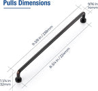 JOY DECOR Cabinet Pulls – 8-3/4 Inch Hole Center, Oil Rubbed Bronze, 5 Pack, Zinc Alloy Cabinet Handles for Drawers & Cupboard – Vintage Style Hardware for Kitchen, Bathroom, Dresser