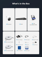 ANNKE 4K PoE Security Camera System with Audio Recording, 8 Channel 12MP H.265+ NVR with 4Pcs 8MP IP Turret Cams, Wide-Angle, IP67 Waterproof, Smart Dual Light, AI Human&Vehicle Detection(2TB HDD)