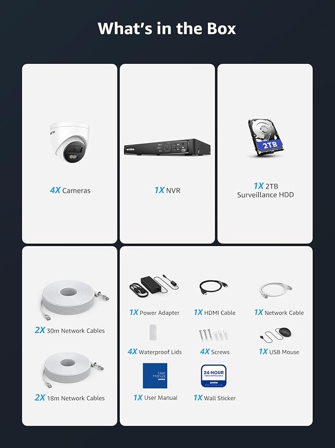 ANNKE 4K PoE Security Camera System with Audio Recording, 8 Channel 12MP H.265+ NVR with 4Pcs 8MP IP Turret Cams, Wide-Angle, IP67 Waterproof, Smart Dual Light, AI Human&Vehicle Detection(2TB HDD)