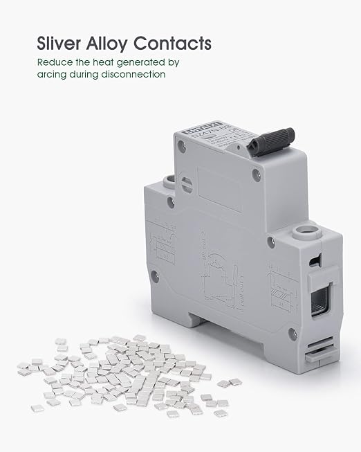 AC Miniature Circuit Breaker, 20 Amp 120V/240V 1 Pole DIN Rail Mount Circuit Breaker, Thermal Magnetic Trip, Solar AC Disconnect Switch MCB C20