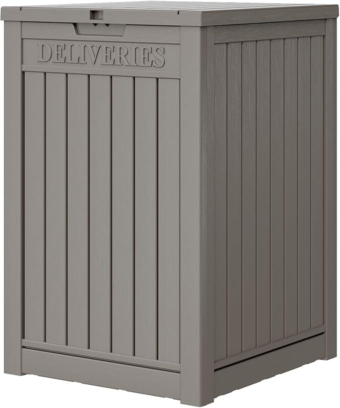 48 Gallon Package Delivery Box for Porch, Outdoor Storage with Lockable Secure, Large Double Wall Resin Outdoor Package Delivery and Waterproof