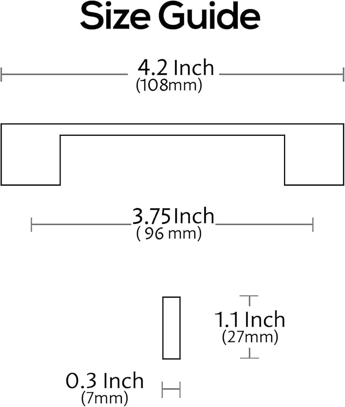 Alzassbg 10 Pack Champagne Bronze Cabinet Pulls, 3-3/4 Inch(96mm) Hole Centers Rectangle Cabinet Handles Kitchen Pulls for Drawers and Cabinets AL3051TGP