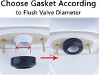Hibbent Universal Toilet Tank To Bowl Gaskets with 3 Set Brass Hardware Kits Fits Most 3-Inch 3.5-Inch flush valve opening 2-Piece Toilet Tanks