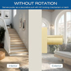 EHOMEWARE 6 Pack Satin Brass Dummy Door Handle, Gold Interior Door Lever for Pull or Push Only, Heavy Duty Single Sided Door Handles for French or Closet Doors