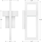 LamQee 2 Packs Modern Outdoor Wall Lights 3000K Integrated LED Outdoor Wall Sconces Lighting, Contemporary Exterior Lighting Fixtures Outside Wall Mount Lights for House Porch Door Garage, Matte White