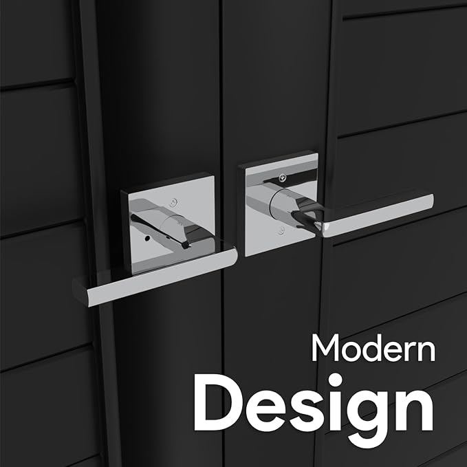 Mega Handles Prime Dummy Lever, Door Handle for Closet or French Doors, Single Side Door Levers, Non-Turning, Fits All Standard Door Sizes, Covered Screws Included - Polished Chrome (2 Pack) 5"