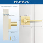 EHOMEWARE 3 Pack Gold Dummy Door Handle, Heavy Duty Single Sided Door Lever, Non Turning Interior Door Handles for Pull or Push Only