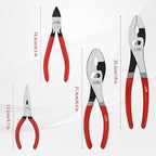 4-Piece Tool Set with Case Including 8-In and 10-In Slip Joint Pliers, 6” Flush Cutter, 5” Needle Nose Pliers for DIY & Home Use