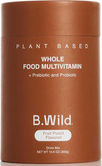 Multivitamin Drink Mix | B.Wild Plant Based Antioxidant Drink | Prebiotics and Probiotics for Digestive Health | Fruit Punch Flavor - 300 g