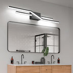 SOLFART Bathroom Lighting Fixtures Over Mirror 40 Inch Dimmable Matte Black Vanity Lights Modern Bathroom Light