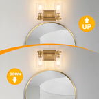 2 Lights Bathroom Lighting Fixtures Over Mirror Gold Bathroom Vanity Light Fixture Farmhouse Vanity Light Vintage for Bedroom Living Room Hallway