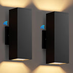 SHIMR Dusk to Dawn Outdoor Lighting 2 Pack, Modern Exterior Lighting Fixtures Wall Mount with E26 Base, Aluminum Anti-Rust Outdoor Sconce Lights Up and Down Outside Lights for House Porch Garage