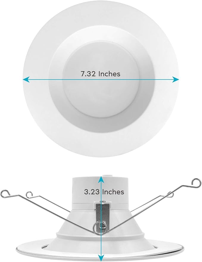 LUXRITE 5/6 Inch LED Recessed Retrofit Downlight, 14W=90W, CCT Color Selectable 2700K | 3000K | 3500K | 4000K | 5000K, Dimmable Can Light, 1100 Lumens, Wet Rated, Energy Star, Smooth Trim (4 Pack)